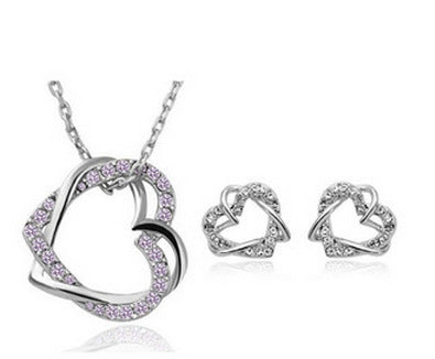 Heart’s Wish Moissanite Double-Tone Silver & Gold-Plated Jewelry Set
