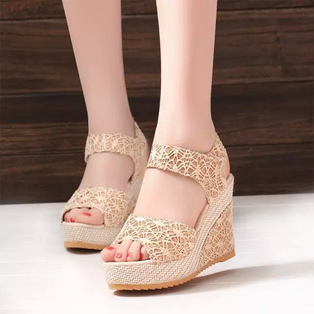 Women’s Flat Bottom High Heel Sandals – Elegant Open-Toe Summer Fashion Shoes