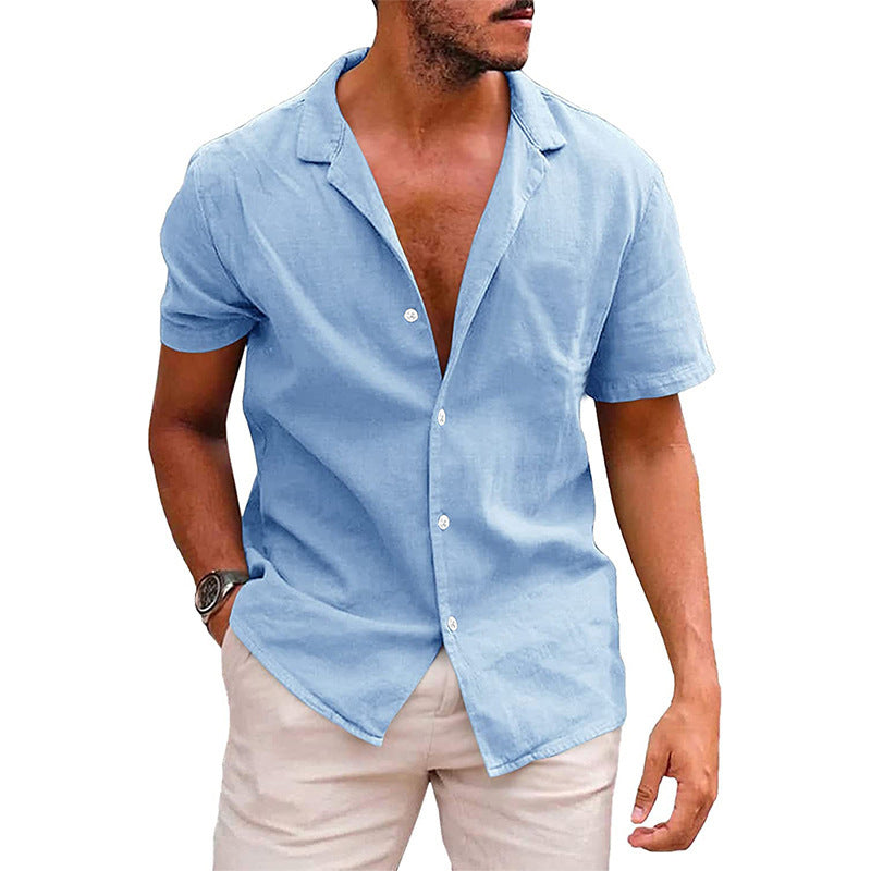 SunHaven Men’s Short Sleeve Button-Down Beach Shirt