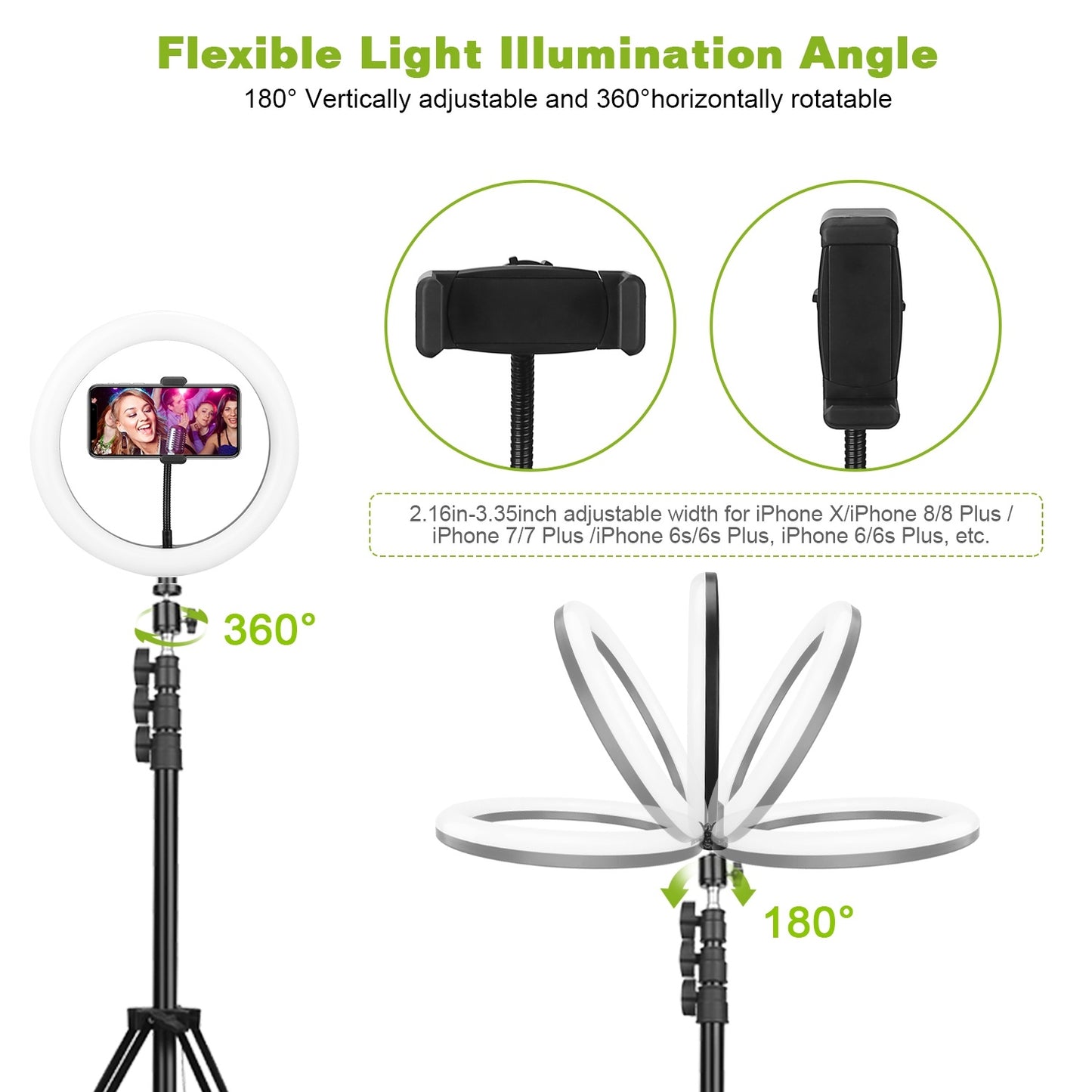 GlowPro 10" Dimmable LED Selfie Ring Light with Tripod & Phone Holder