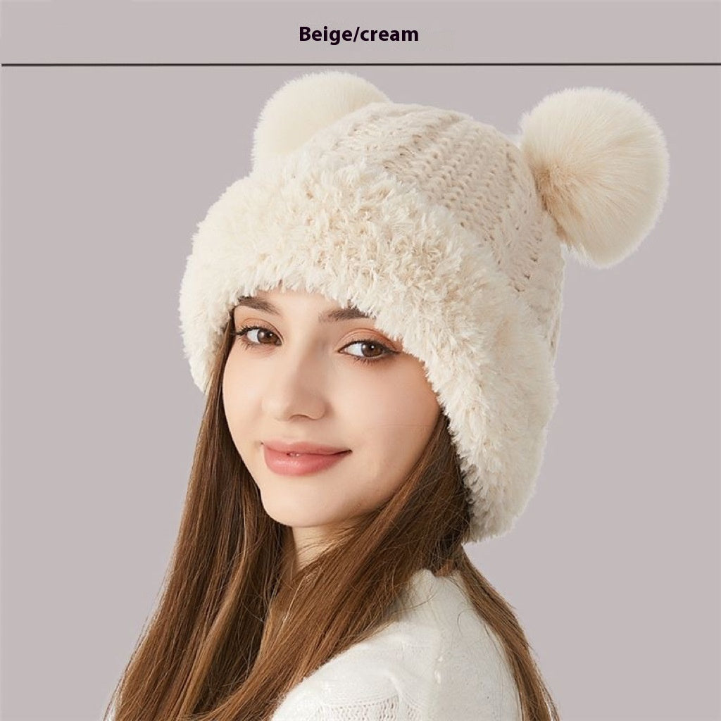 SnowPuff Kids Pom-Pom Hat – Winter Warm Knitted Beanie for Outdoor Fun