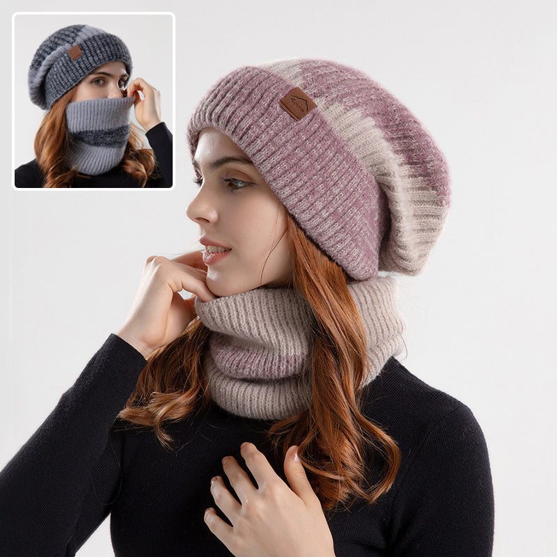 Frost Knit 2-Piece Hat & Scarf Set – Thick Winter Wool Earflap Beanie with Matching Scarf