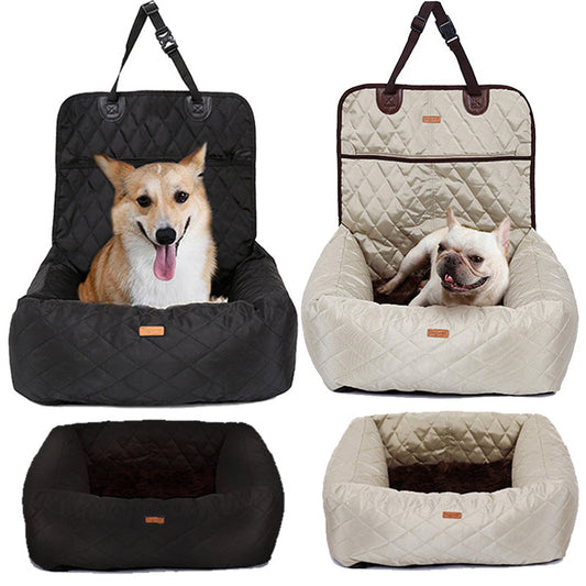 2-in-1 Foldable Pet Carrier & Car Seat Bed – Thickened Multi-Purpose Travel Mattress for Dogs