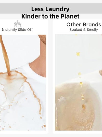 AquaShield Neat White Men’s Crewneck Water-Repellent T-Shirt