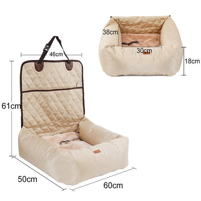 2-in-1 Foldable Pet Carrier & Car Seat Bed – Thickened Multi-Purpose Travel Mattress for Dogs
