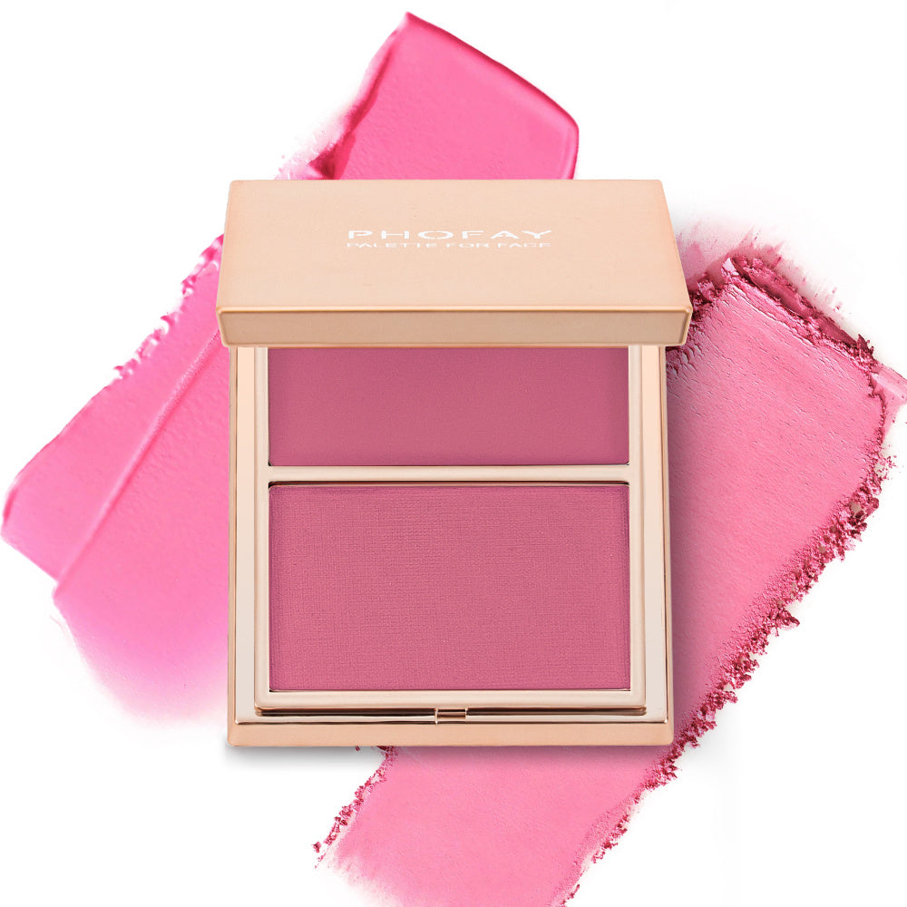 PHOFAY Cream–Powder Blush Duo – Natural Glow & Long-Wear Finish