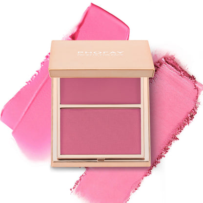 PHOFAY Cream–Powder Blush Duo – Natural Glow & Long-Wear Finish