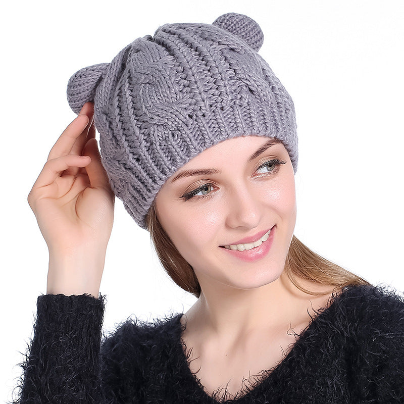 KittyKnit Ear Beanie – Cute Cat Ear Winter Hat for Autumn & Winter