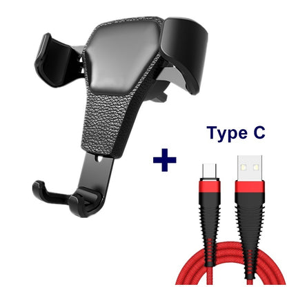 GripLux Leather Grain Gravity Car Phone Holder