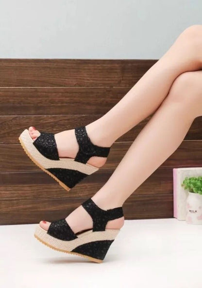 Women’s Flat Bottom High Heel Sandals – Elegant Open-Toe Summer Fashion Shoes