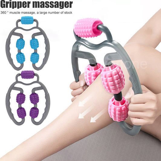 U-Shaped Trigger Point Massage Roller – 4-Wheel Full Body Muscle Relief Tool