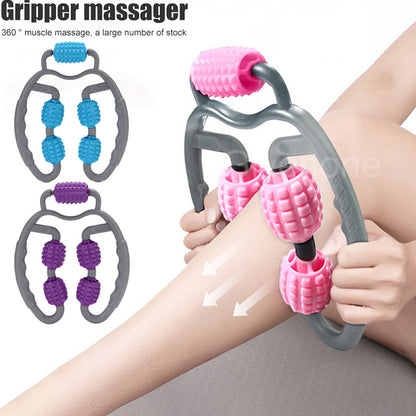 U-Shaped Trigger Point Massage Roller – 4-Wheel Full Body Muscle Relief Tool