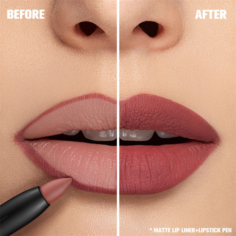 PHOFAY Matte Lip Liner & Lipstick Pen – Smooth Long-Wear Definition