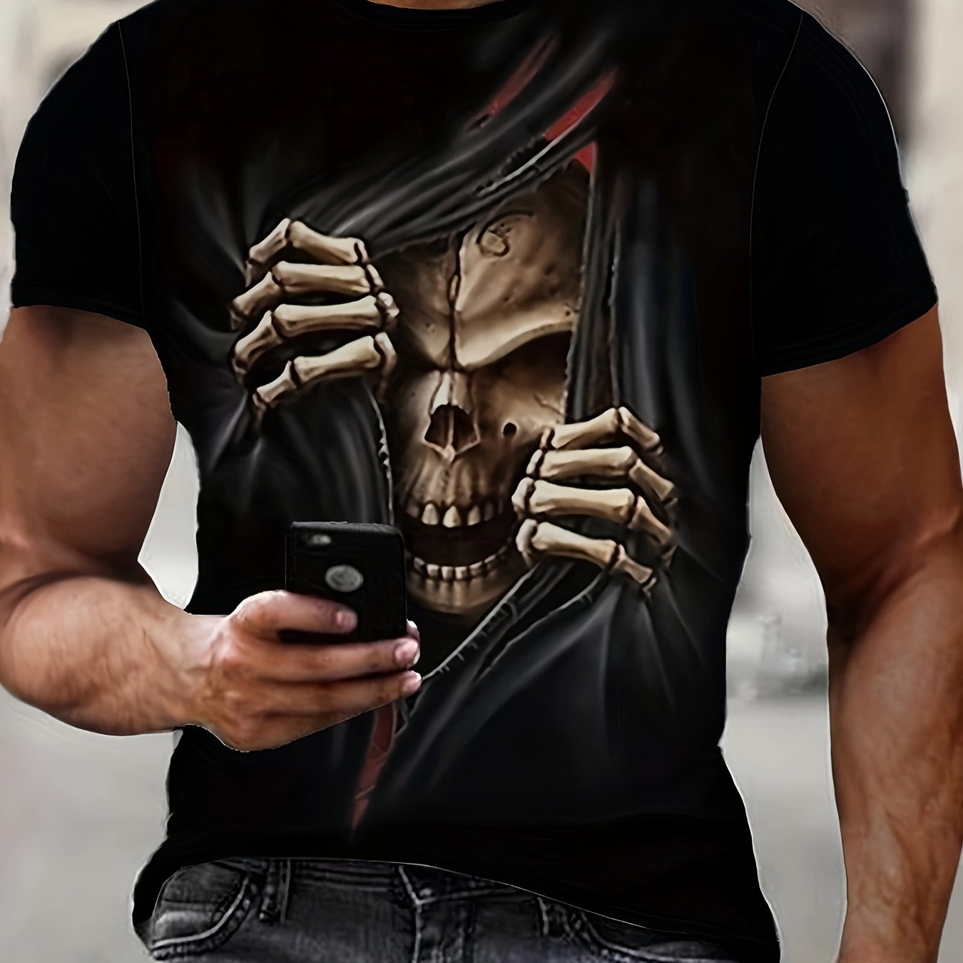 SkullRogue Men’s 3D Skull Printed Summer T-Shirt