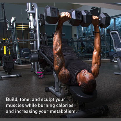 15LB Rubber-Coated Solid Cast Iron Dumbbells – Non-Slip Grip Fitness Weights (2-Pack)