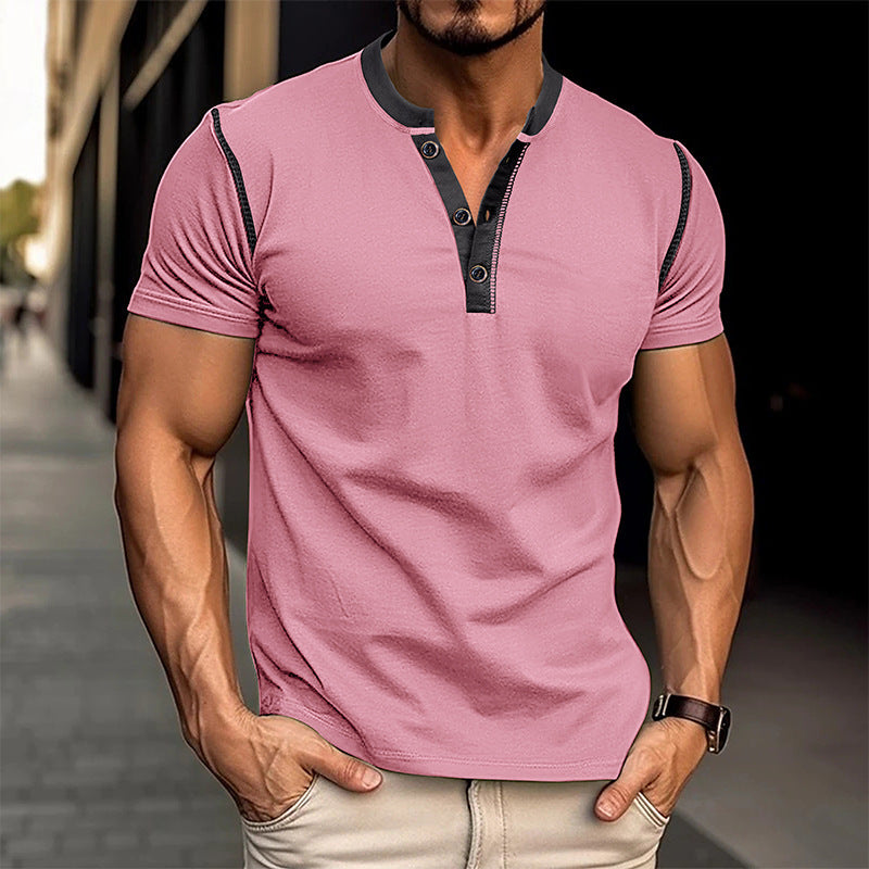 VibePolo Summer Button V-Neck Polo T-Shirt for Men