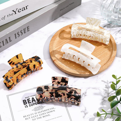 4-Pack Tortoise Hair Claw Clips – Strong Hold Acrylic Barrettes