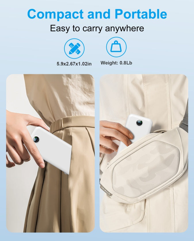 PowerHub Dual-Wire Digital Display Power Bank with AC Fast Charging Socket