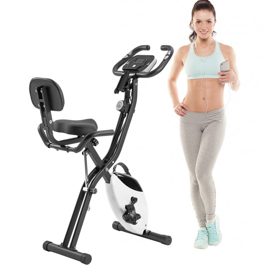 FlexFold Upright & Recumbent Folding Exercise Bike – 10-Level Tension