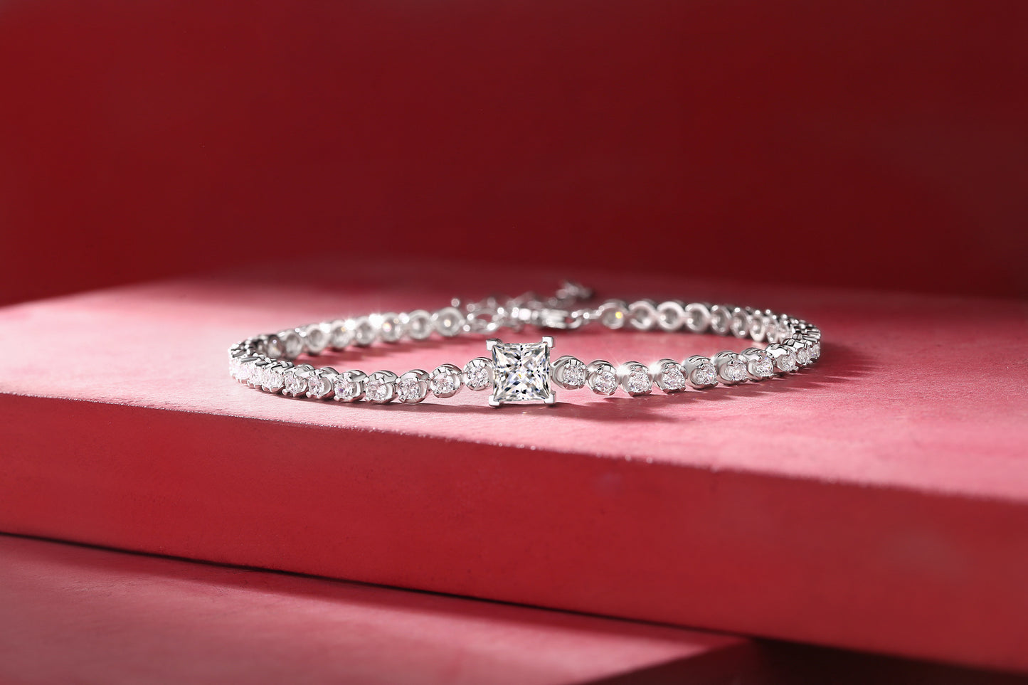 Rubik’s Cube Luxury Moissanite Silver Bracelet – Premium Diamond-Inspired Jewelry