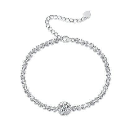 Magpie Bridge Luxury Moissanite Bracelet – Silver Diamond Look
