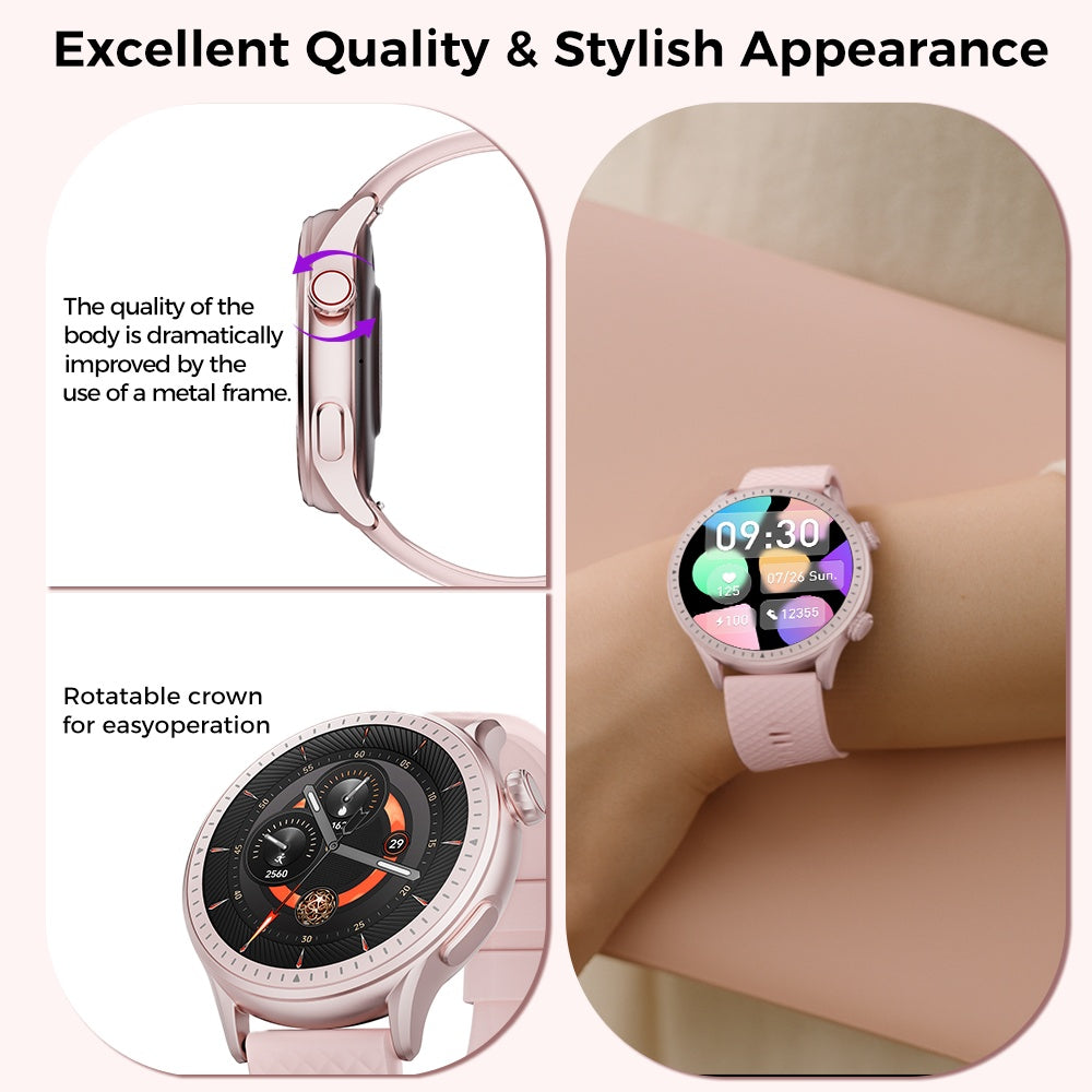 AeroFit RoundView Smartwatch – 1.43” HD Fitness & Sports Tracker