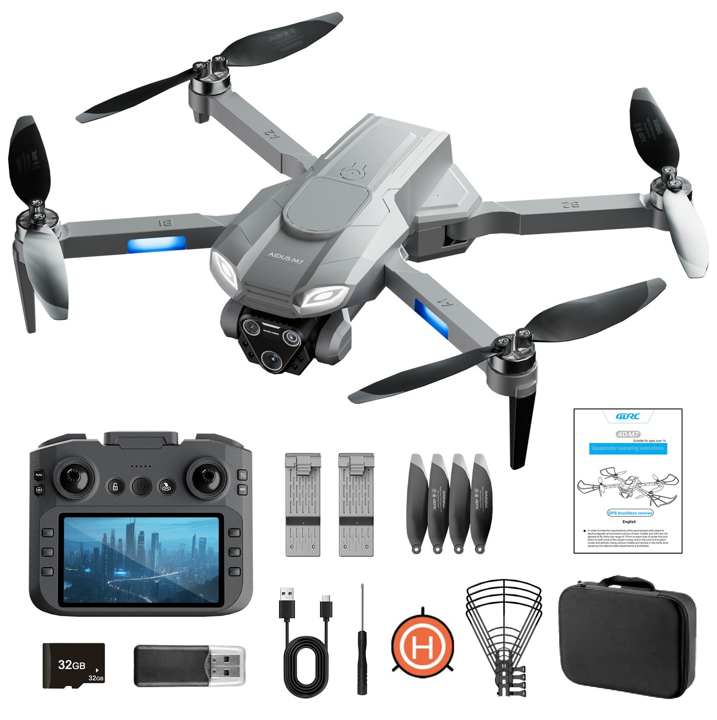 4DRC M7 GPS 4K Camera Drone with Brushless Motor & Follow Me Mode