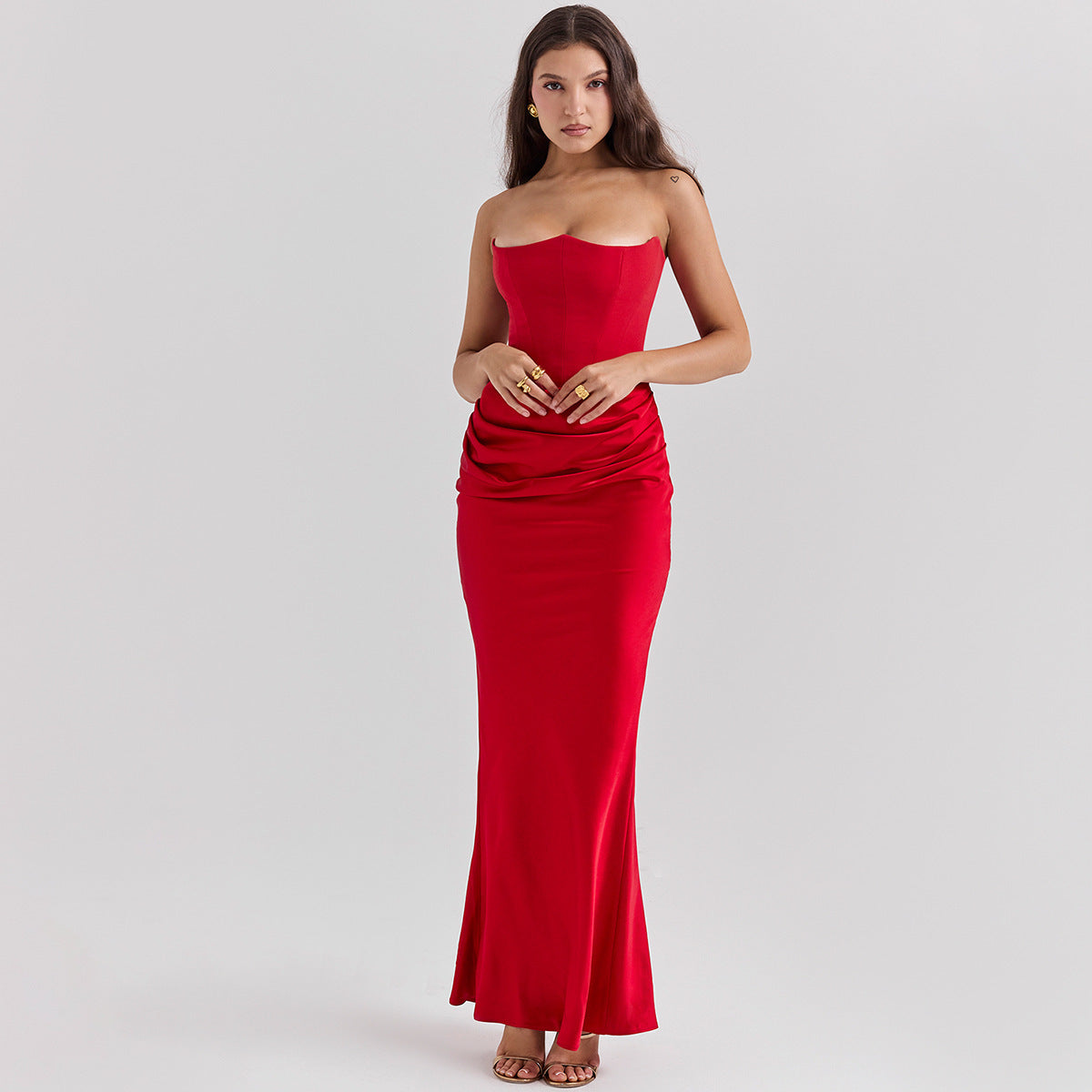 Women’s Deep V Spaghetti Strap Dress – Backless Split Bodycon Party Dress