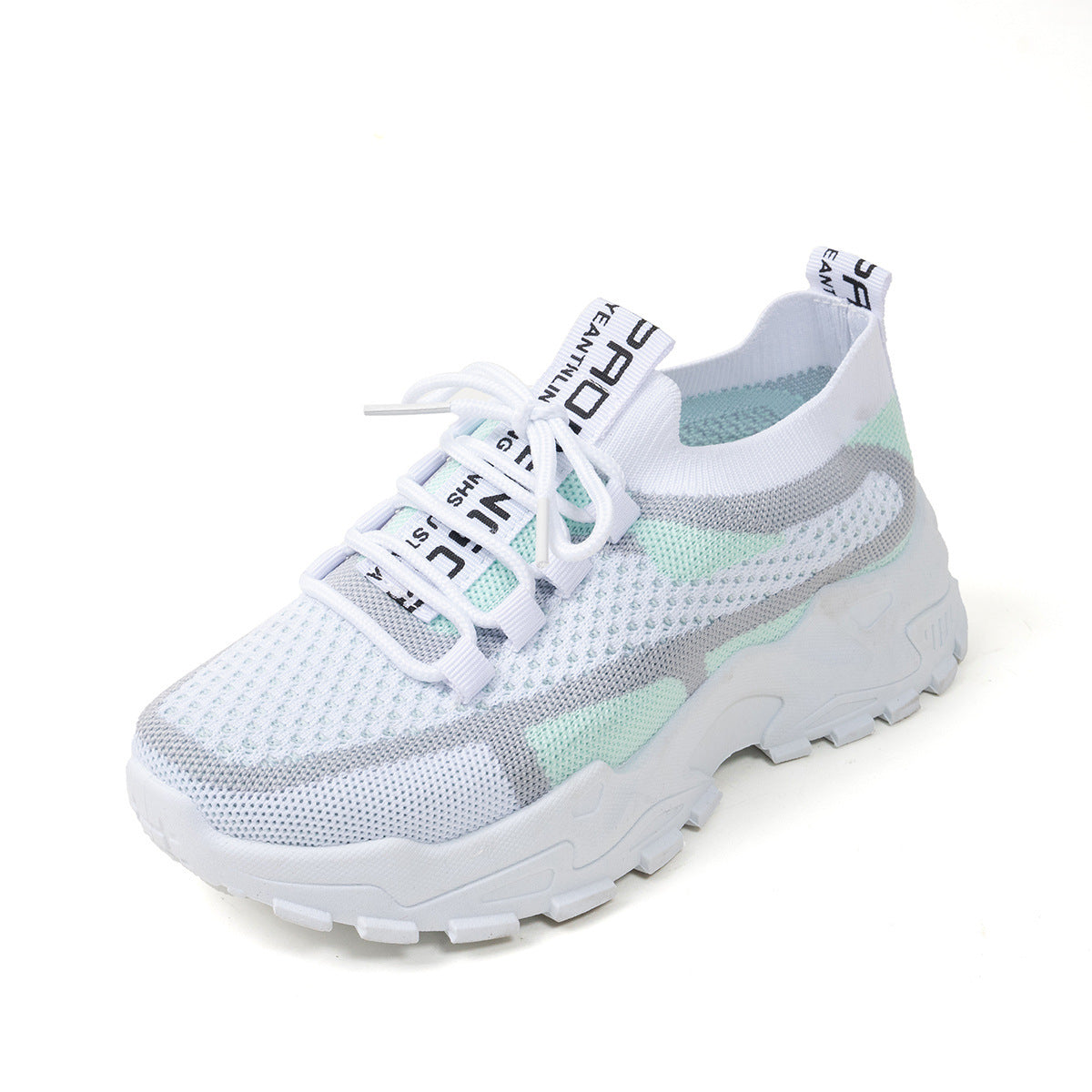 Women’s Flyknit Mesh Sneakers – Breathable Lace-Up Walking & Running Shoes