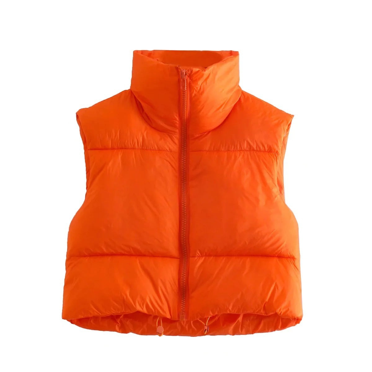 Frost Luxe Puffer Vest – Winter Short Zip-Up Sleeveless Jacket for Women
