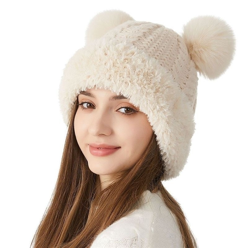 SnowPuff Kids Pom-Pom Hat – Winter Warm Knitted Beanie for Outdoor Fun