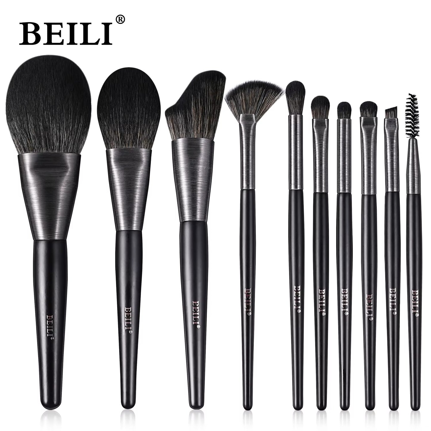 Beili Premium 10-Piece Kabuki Makeup Brush Set – Holiday Edition