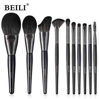 Beili Premium 10-Piece Kabuki Makeup Brush Set – Holiday Edition