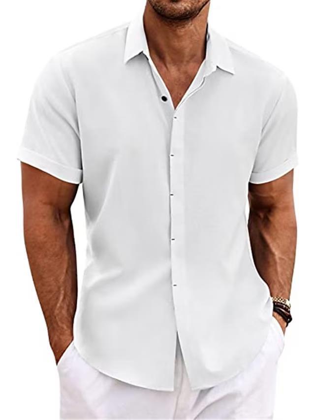 LinoSoft Men’s Loose Linen Short Sleeve Summer Tee