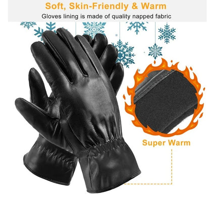 FrostGuard Leather Gloves – Unisex Winter Warm Windproof Outdoor Gloves