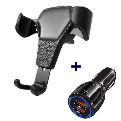 GripLux Leather Grain Gravity Car Phone Holder