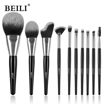 Beili Premium 10-Piece Kabuki Makeup Brush Set – Holiday Edition