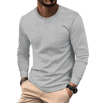 UrbanWeave Men’s Round Neck Waffle Casual Top