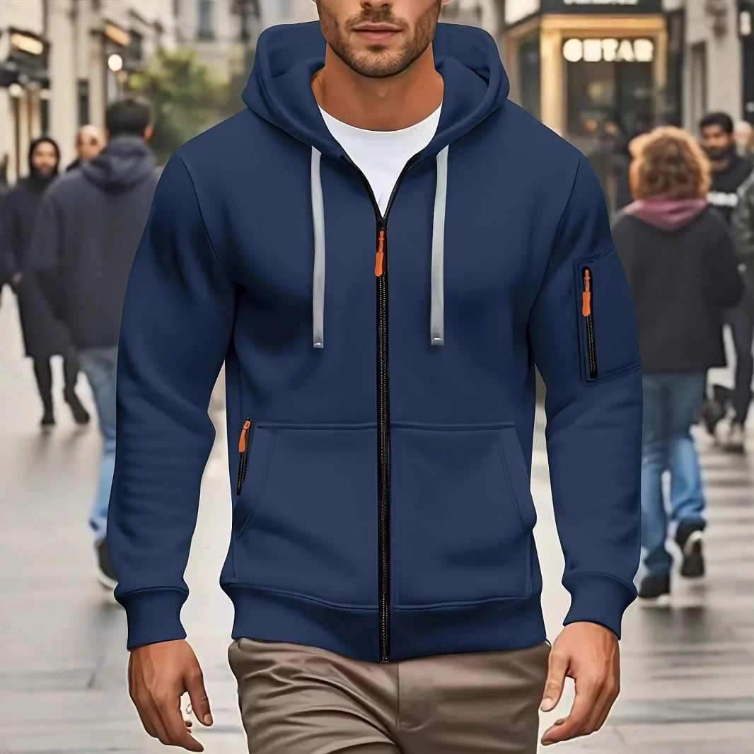 Sport Flex Zipper Hoodie – Men’s Casual Full-Zip Athletic Sweatshirt