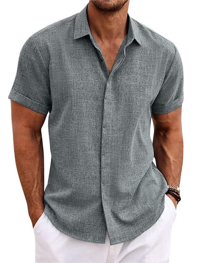 LinoSoft Men’s Loose Linen Short Sleeve Summer Tee