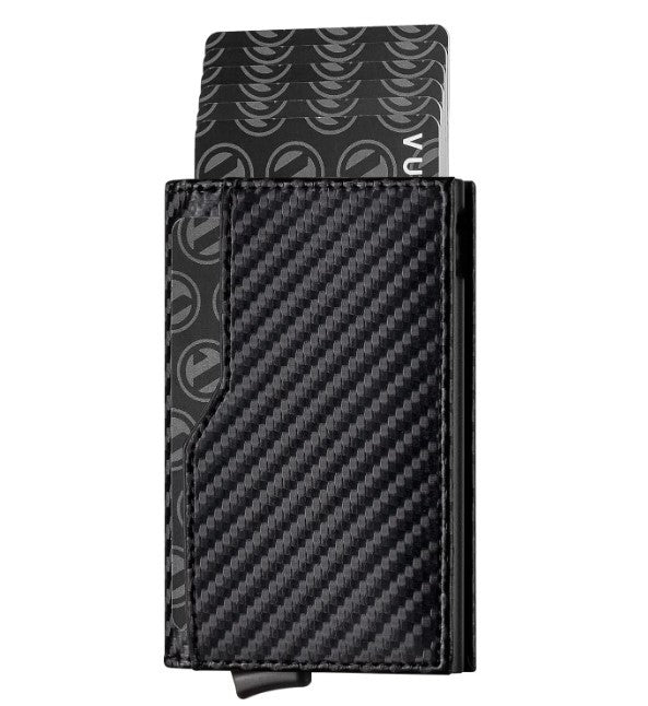 Automatic Leather Credit Card Case with Dual ID Window