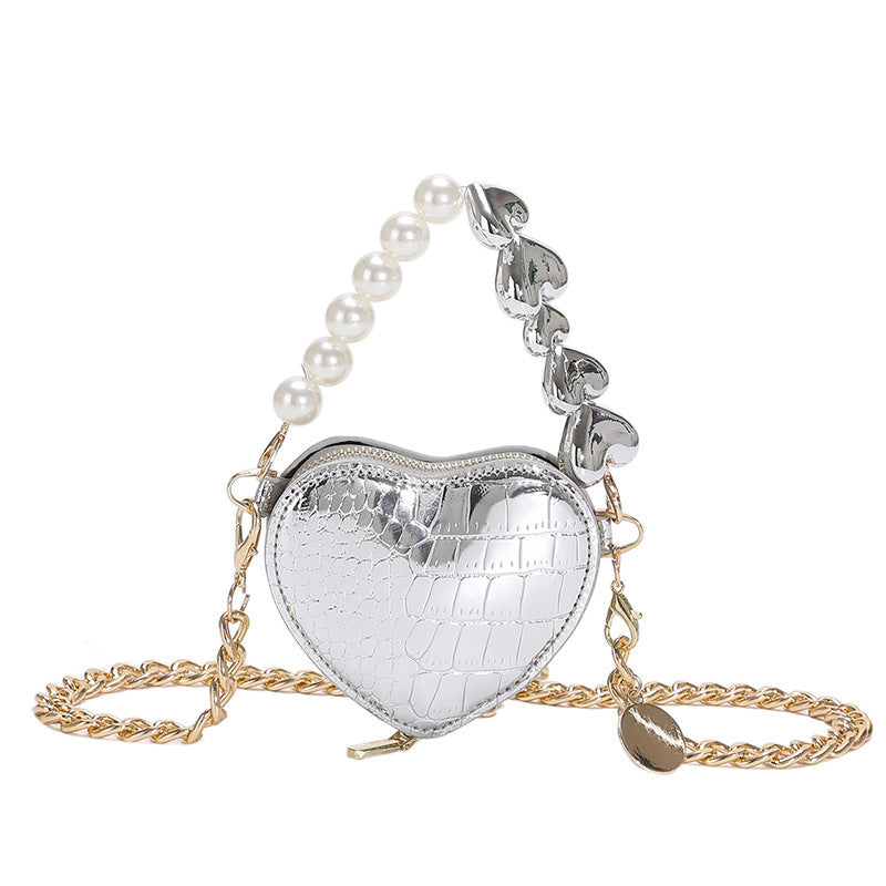 PearlHeart Mini Bag – Cute Candy Color Chain Shoulder Purse