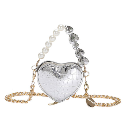 PearlHeart Mini Bag – Cute Candy Color Chain Shoulder Purse