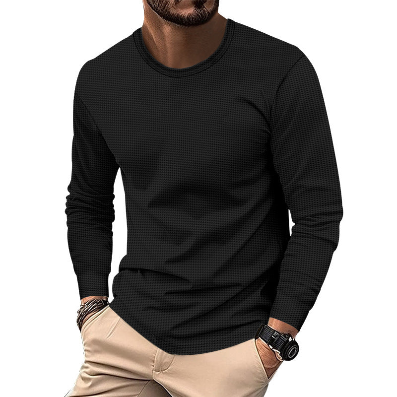 UrbanWeave Men’s Round Neck Waffle Casual Top