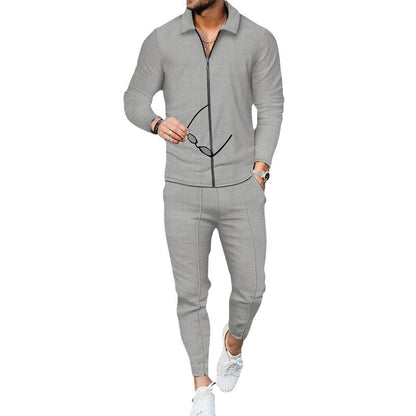 ActiveEdge Men’s Fashion Zipper Cardigan Sports Suit