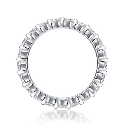 Luxury Row Diamond Moissanite Ring – Silver Fashion Jewelry