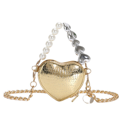 PearlHeart Mini Bag – Cute Candy Color Chain Shoulder Purse