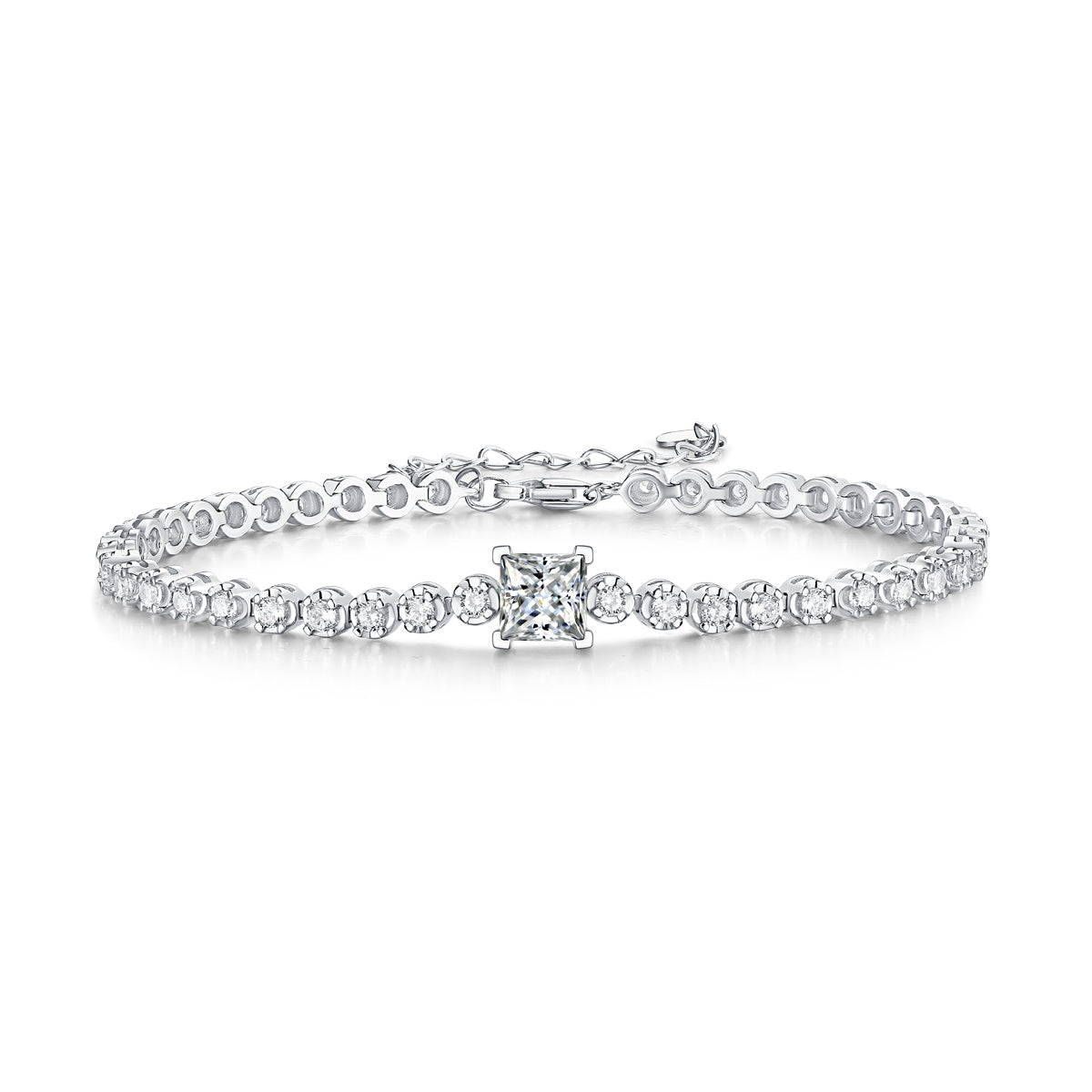 Rubik’s Cube Luxury Moissanite Silver Bracelet – Premium Diamond-Inspired Jewelry