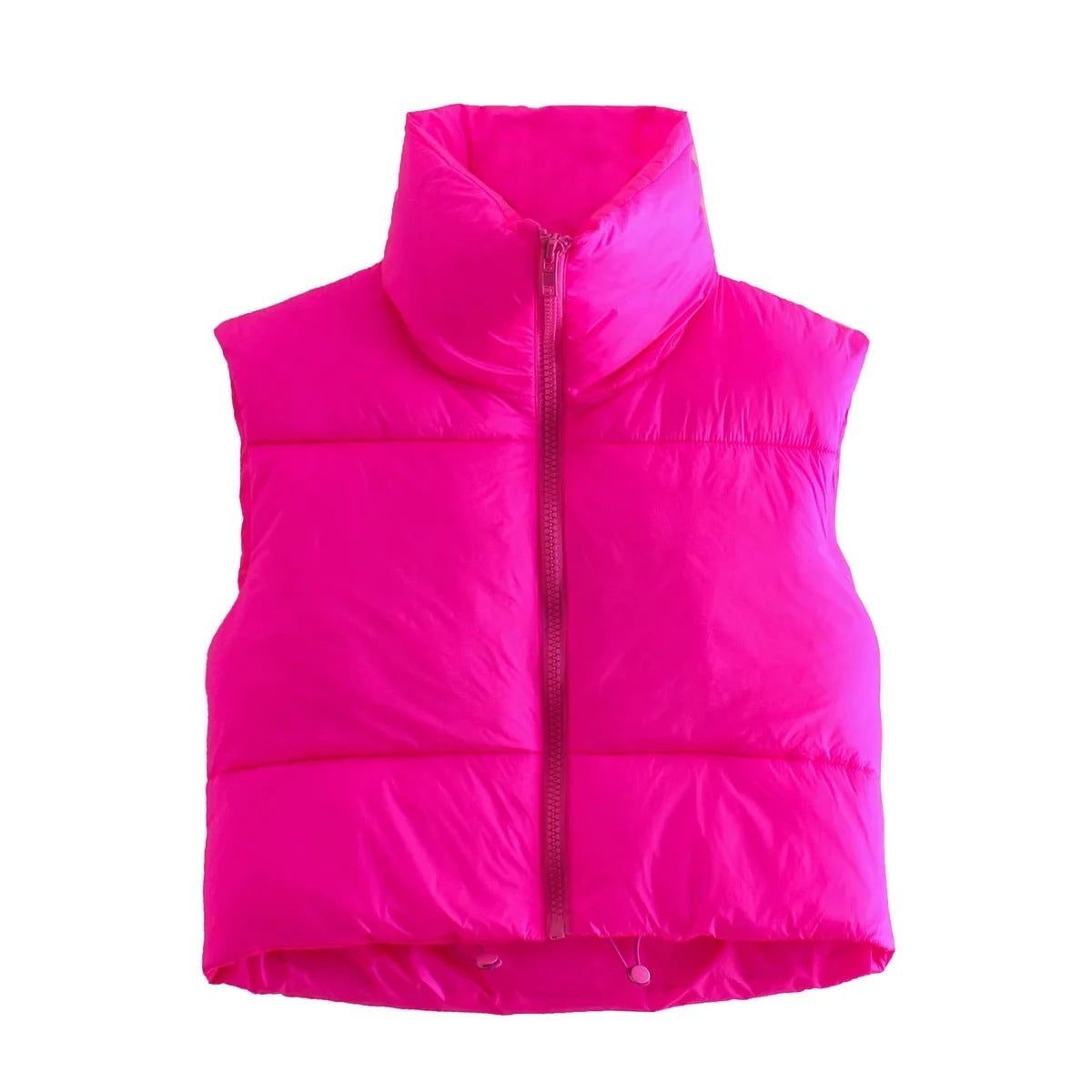 Frost Luxe Puffer Vest – Winter Short Zip-Up Sleeveless Jacket for Women