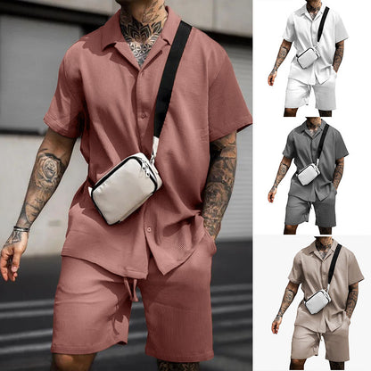 ComforWear Men’s Polo Short Sleeve & Shorts Two-Piece Set